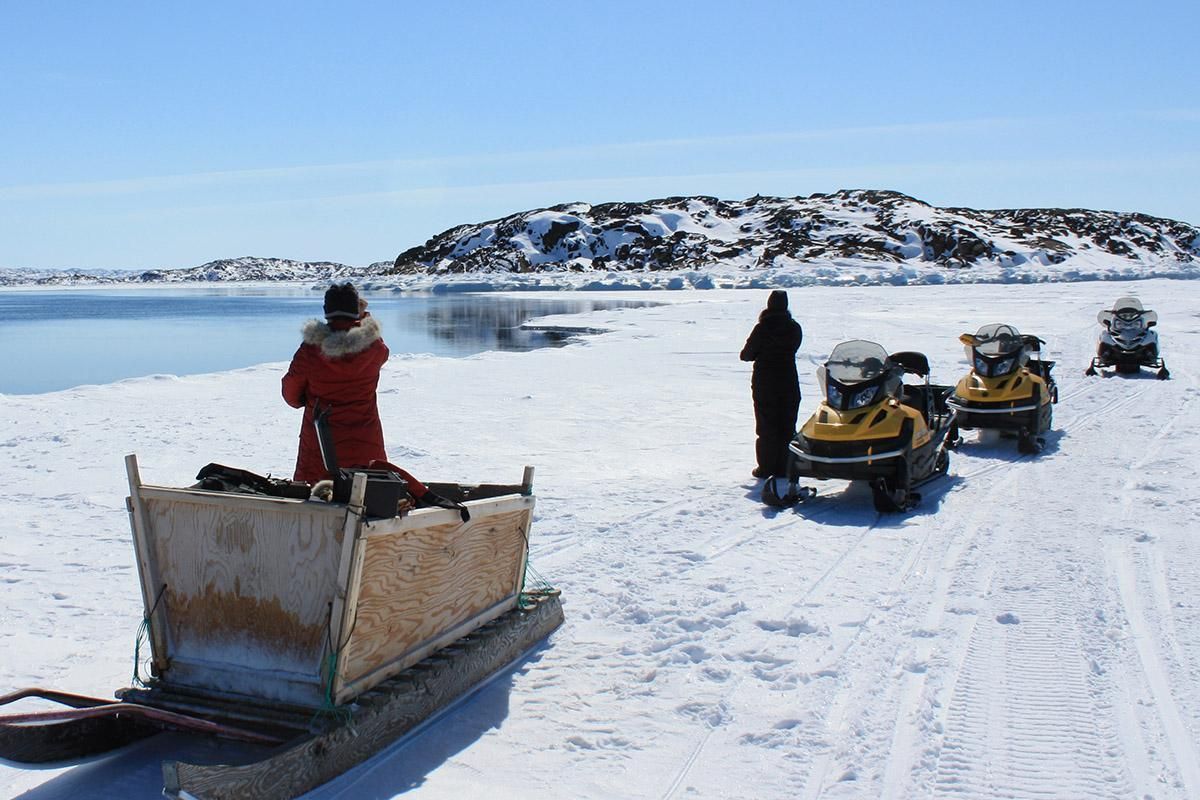 Snowmobiling to the Polynya